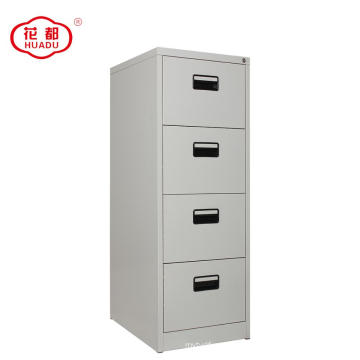 Metal office filing cabinet with four drawers